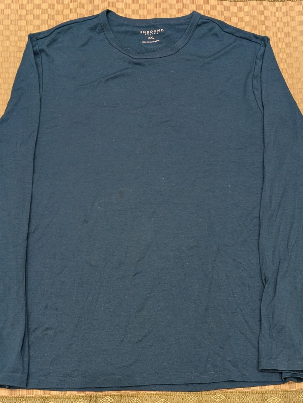 Unbound 100% Merino Wool Long Sleeve T-shirt Blue Men's Size XXL
